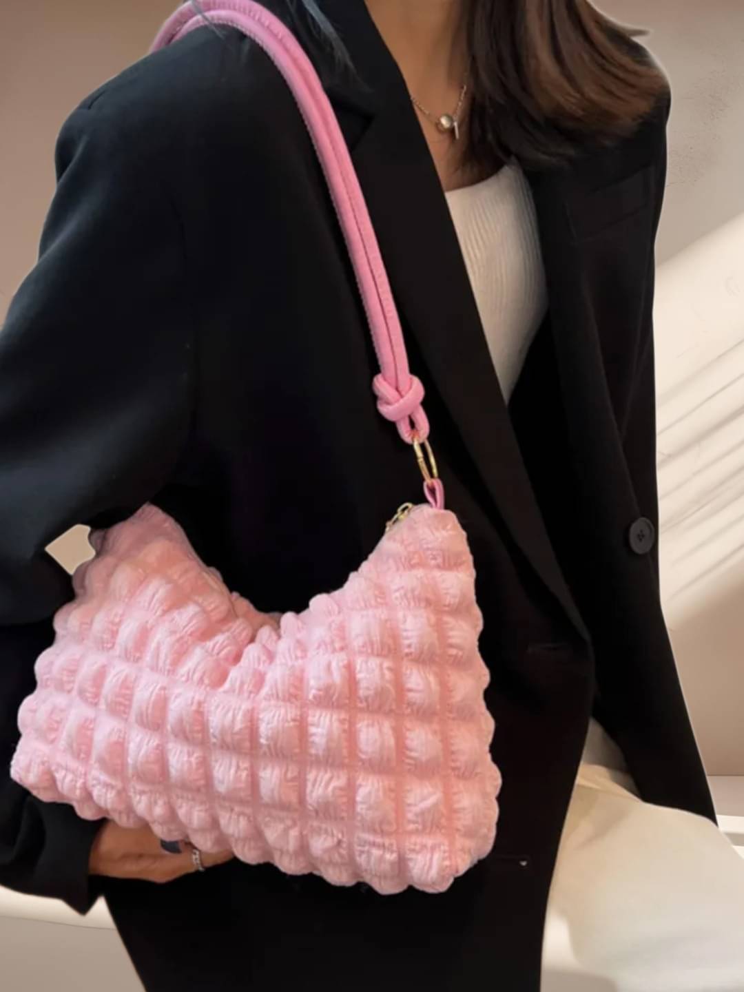     			gufrina Shoulder Bag Fabric Set of 1 ( Pink )