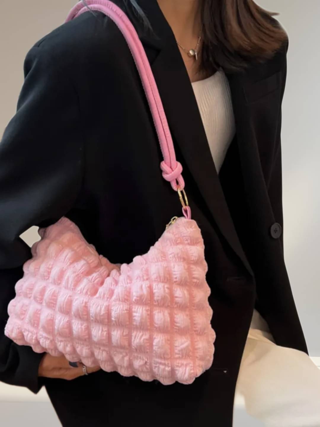     			gufrina Shoulder Bag Fabric Set of 1 ( Pink )
