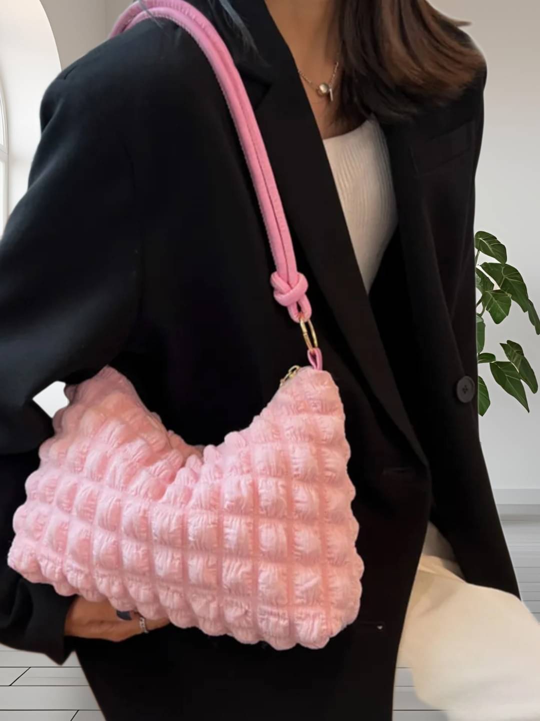     			gufrina Shoulder Bag Fabric Set of 1 ( Pink )