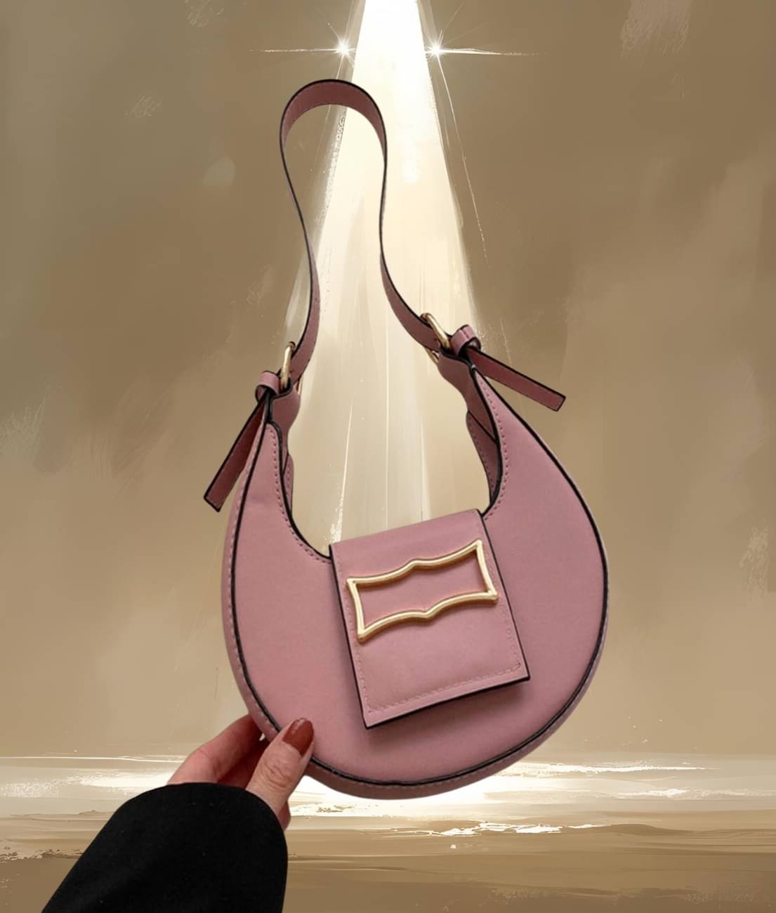     			gufrina Shoulder Bag Pure Leather Set of 1 ( Peach )