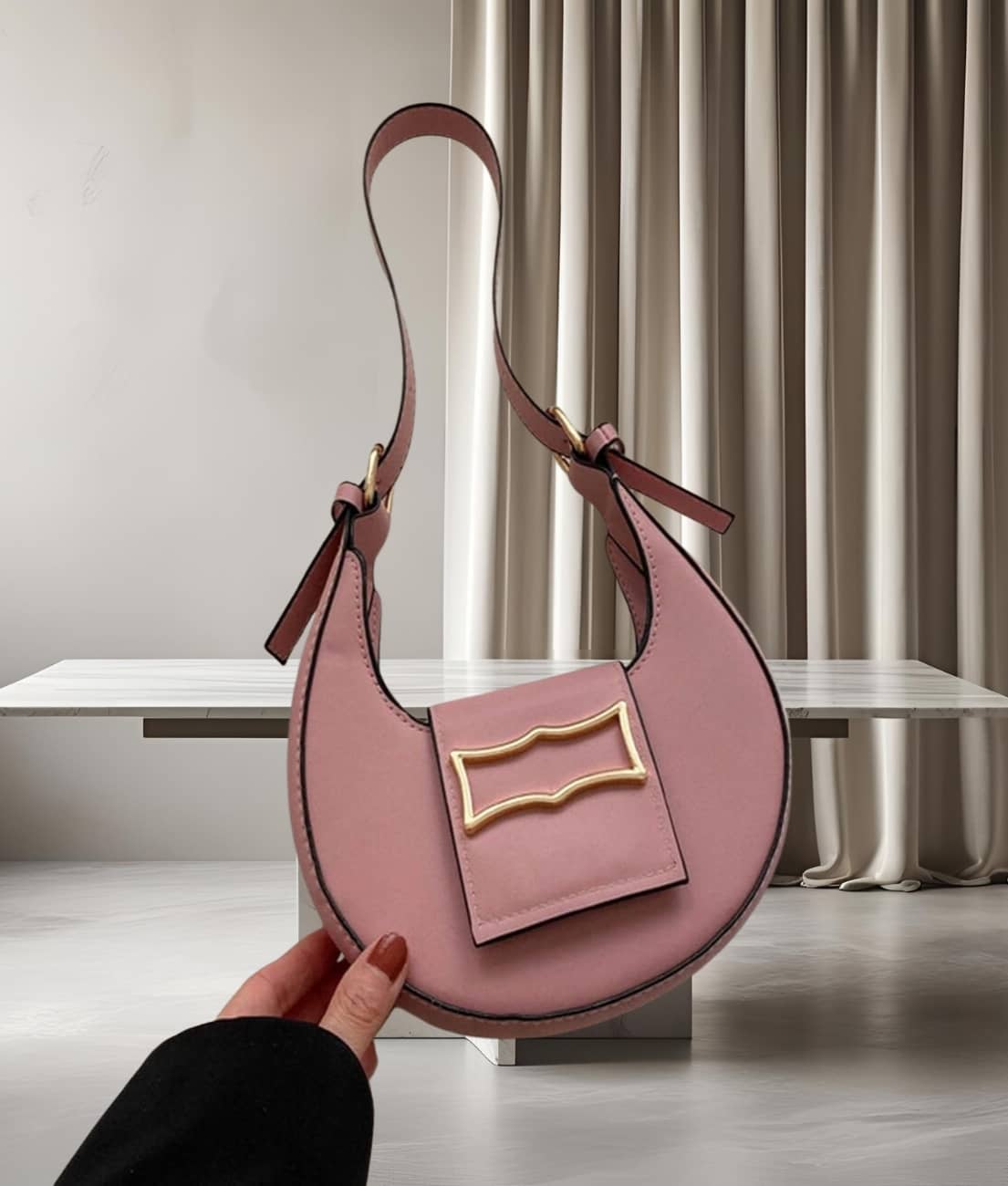 gufrina Shoulder Bag Pure Leather Set of 1 ( Peach ) - Handbags | Buy online on ZillyBuy