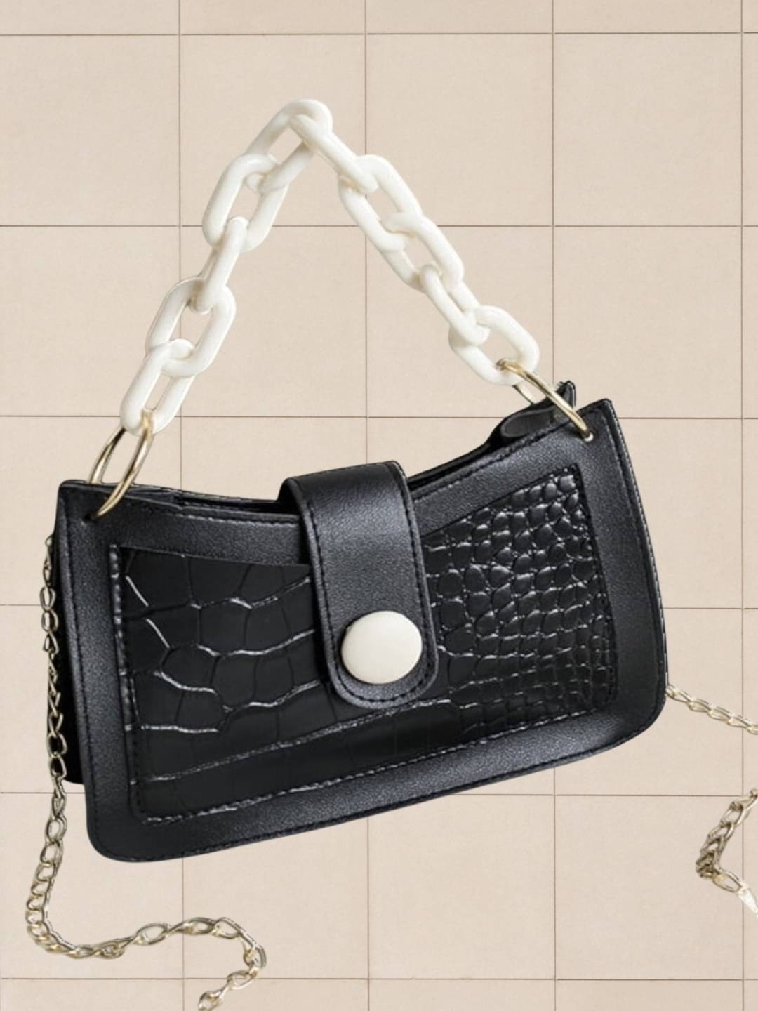     			gufrina Sling Bag PU Set of 1 ( Black )