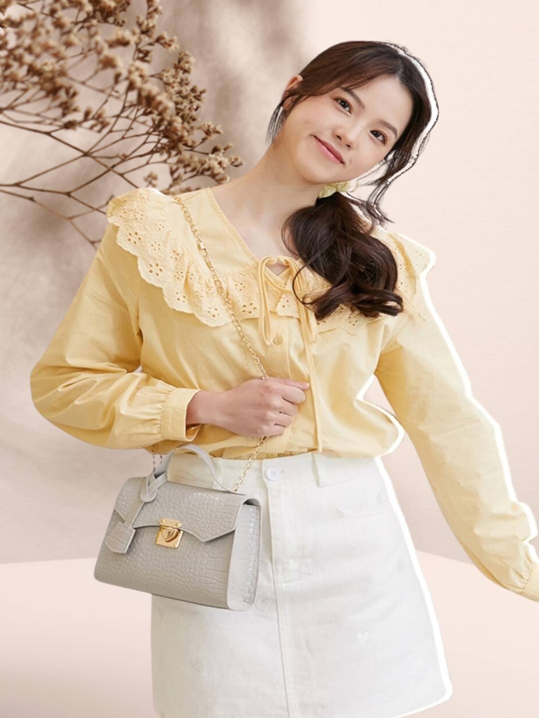     			gufrina Sling Bag PU Set of 1 ( Light Grey )