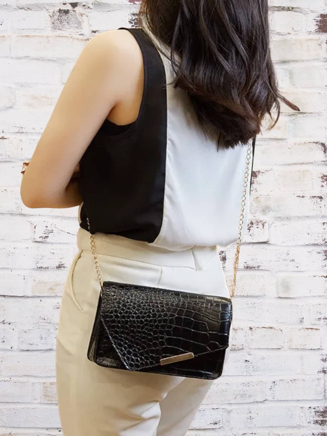     			gufrina Sling Bag PU Set of 1 ( Black )