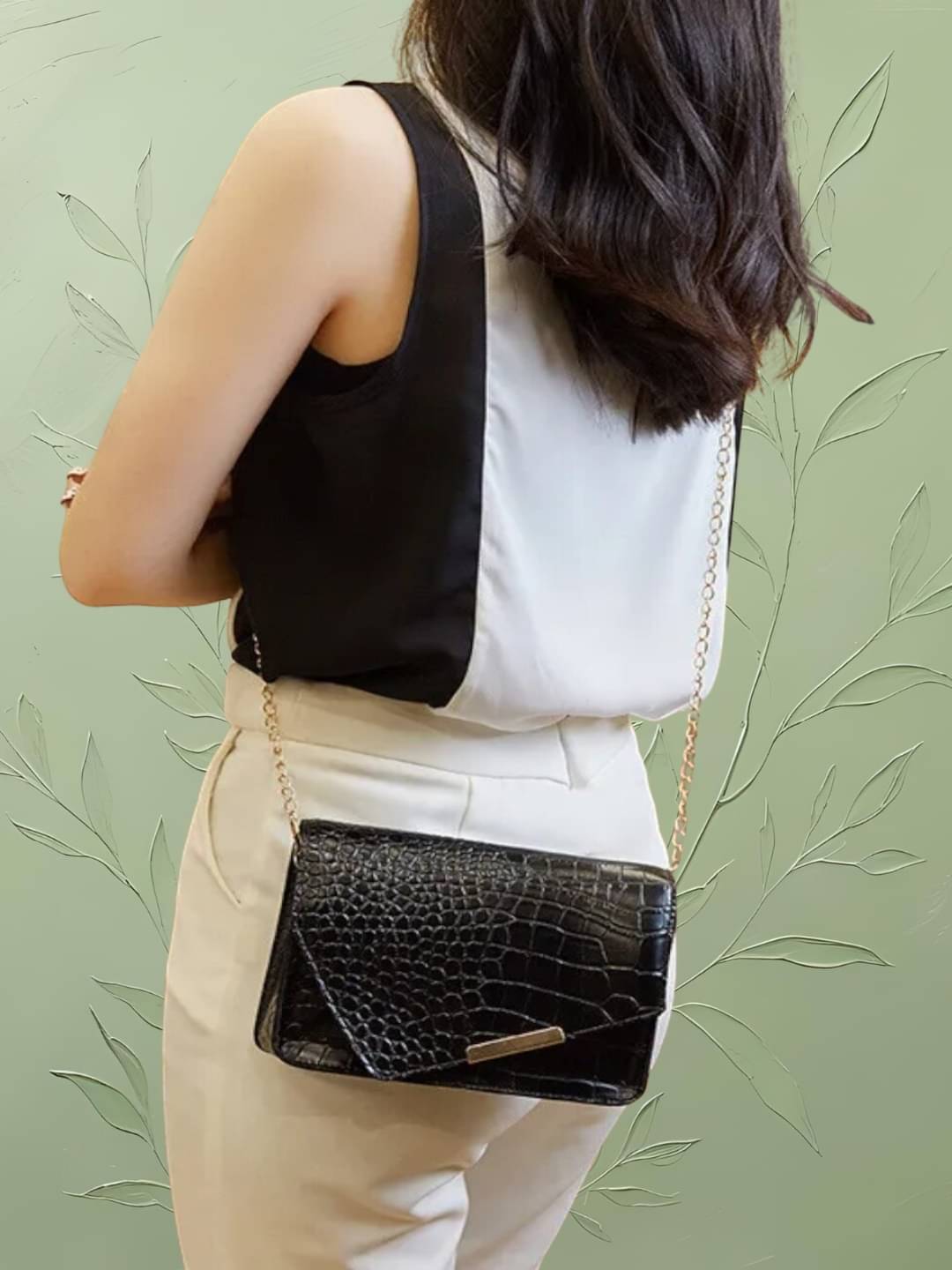     			gufrina Sling Bag PU Set of 1 ( Black )