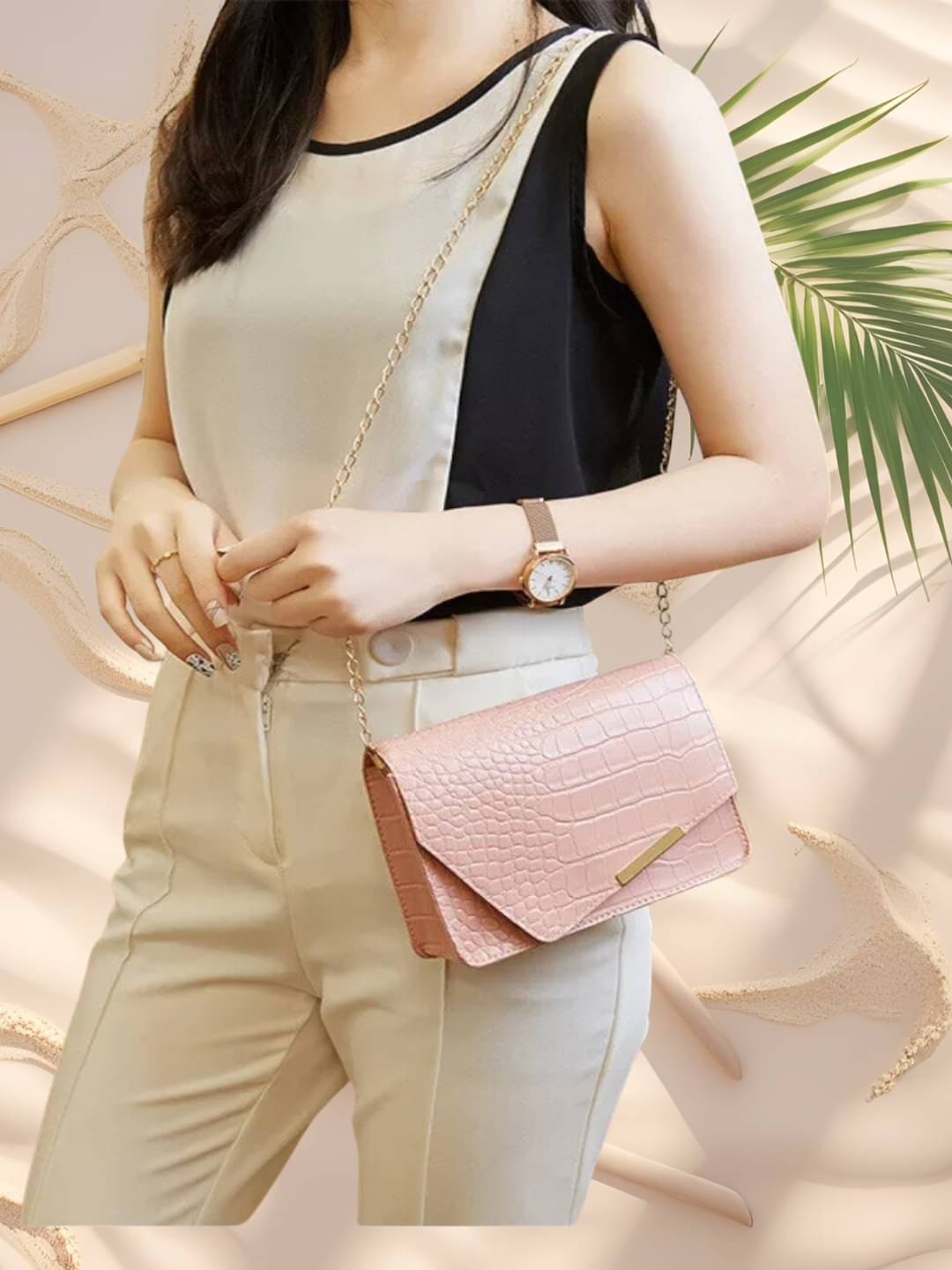     			gufrina Sling Bag PU Set of 1 ( Pink )