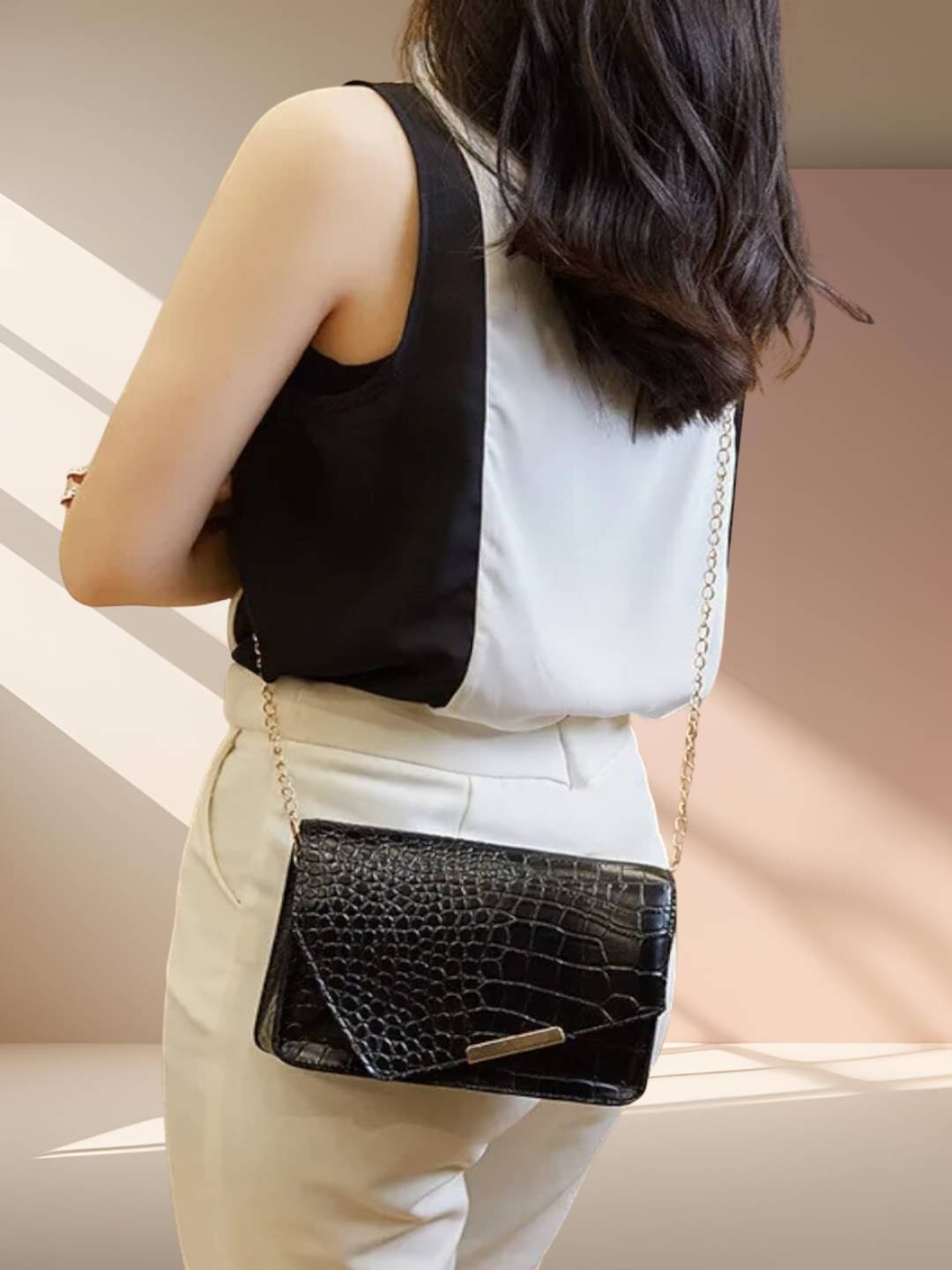     			gufrina Sling Bag PU Set of 1 ( Black )