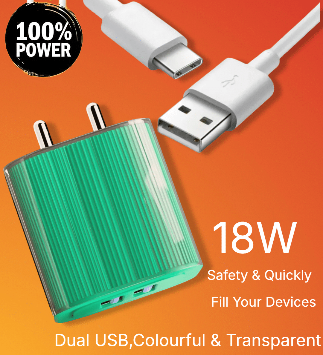     			20W Fast USB-C Charger Adapter with Smart IC Chip | Quick Charge Compatible for All USB-C  Devices | Compact & Travel-Friendly Power Adapter for Efficient, Safe Charging Anywhere