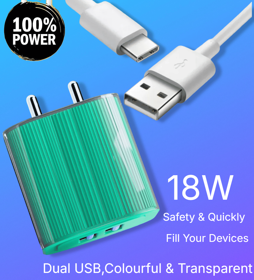     			20W Fast USB-C Charger Adapter with Smart IC Chip | Quick Charge Compatible for All USB-C  Devices | Compact & Travel-Friendly Power Adapter for Efficient, Safe Charging Anywhere
