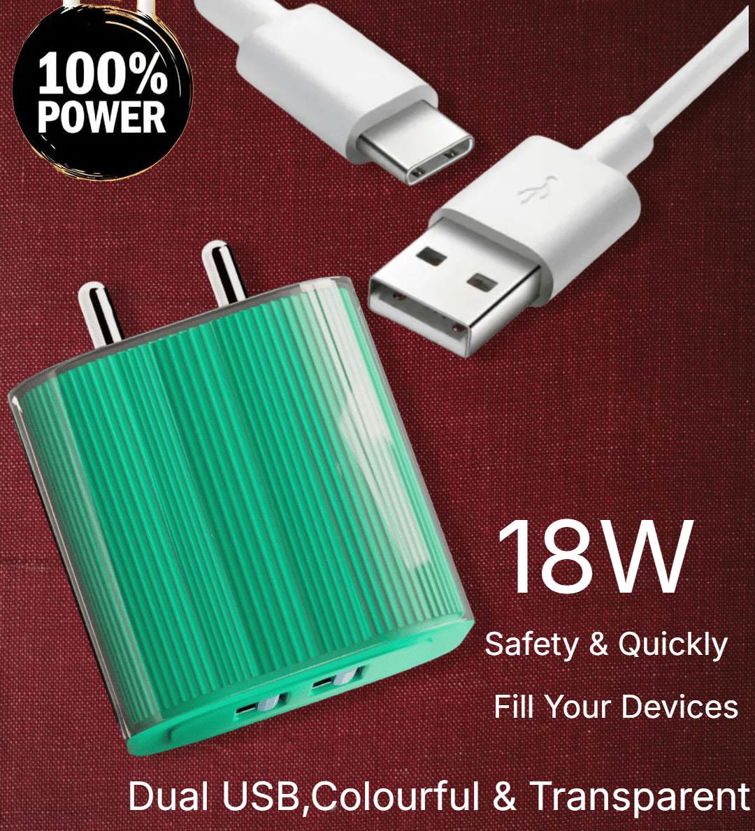     			20W Fast USB-C Charger Adapter with Smart IC Chip | Quick Charge Compatible for All USB-C  Devices | Compact & Travel-Friendly Power Adapter for Efficient, Safe Charging Anywhere