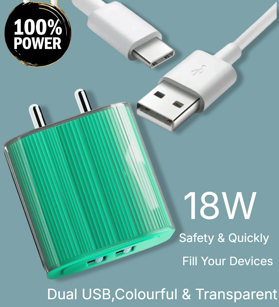     			20W Fast USB-C Charger Adapter with Smart IC Chip | Quick Charge Compatible for All USB-C  Devices | Compact & Travel-Friendly Power Adapter for Efficient, Safe Charging Anywhere