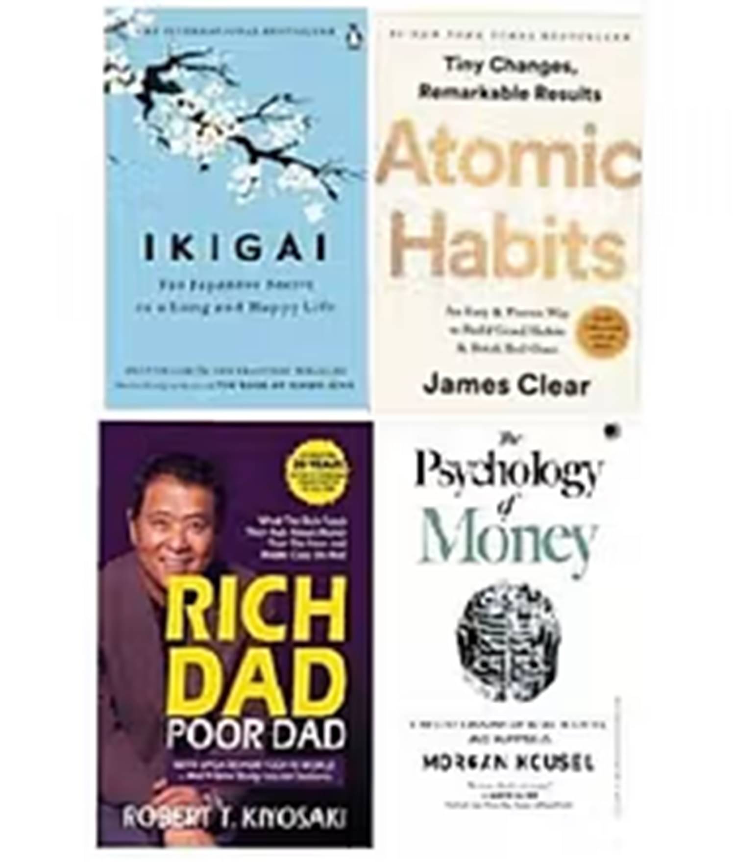     			4 Books Combo ( Atomic Habits & Rich Dad Poor Dad & ikigai Japaness & The Psychology Of Money )