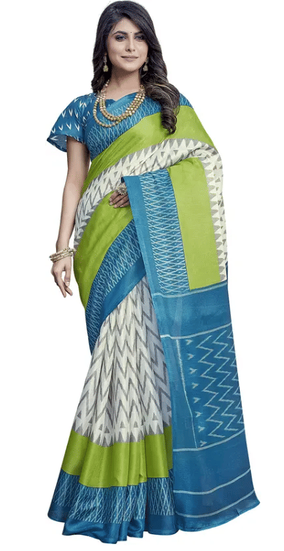 ANNAPURNA CREATION Art Silk Printed Regular Saree With Unstitched Blouse Piece ( Green ) ANNAPURNA CREATION Art Silk Printed Regular Saree With Unstitched Blouse Piece ( Green )