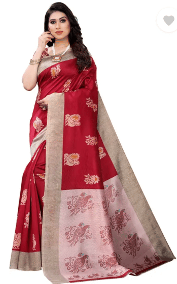 ANNAPURNA CREATION Art Silk Printed Regular Saree With Unstitched Blouse Piece ( Red ) ANNAPURNA CREATION Art Silk Printed Regular Saree With Unstitched Blouse Piece ( Red )