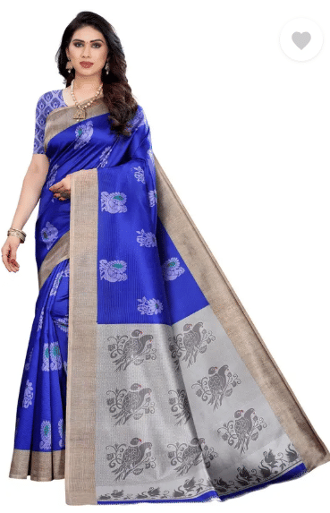 ANNAPURNA CREATION Art Silk Printed Regular Saree With Unstitched Blouse Piece ( Blue ) ANNAPURNA CREATION Art Silk Printed Regular Saree With Unstitched Blouse Piece ( Blue )
