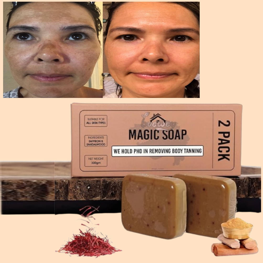 BUEWEY Beauty GHARI Soap Magic And Saffron Bath Soap for All Skin Type ( Pack of 2 ) BUEWEY Beauty GHARI Soap Magic And Saffron Bath Soap for All Skin Type ( Pack of 2 )