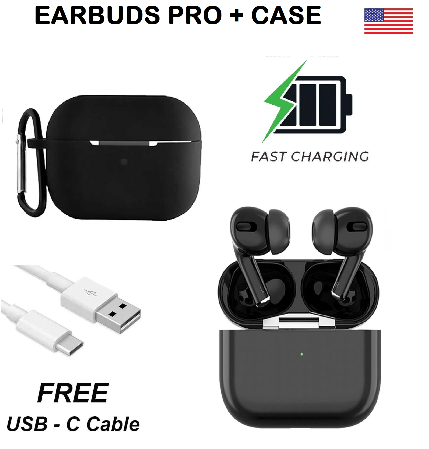     			"Black Wireless Bluetooth Earbuds with Soft Silicone Cover, Deep Bass, Touch Controls, Long Battery Life, and Charging Case – Comfortable, Sweatproof In-Ear Headphones for All-Day Use"