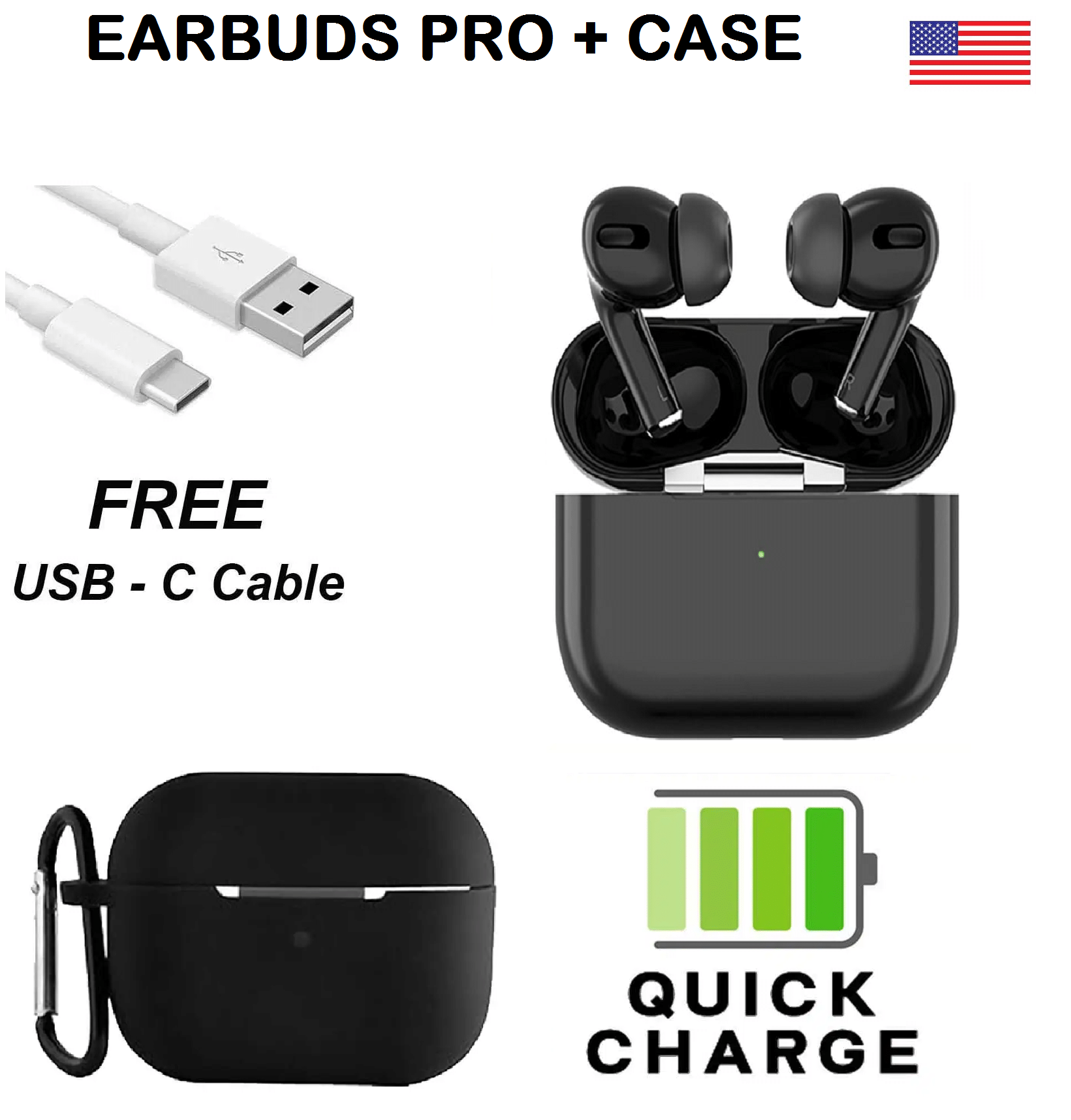     			"Black Wireless Bluetooth Earbuds with Soft Silicone Cover, Deep Bass, Touch Controls, Long Battery Life, and Charging Case – Comfortable, Sweatproof In-Ear Headphones for All-Day Use"