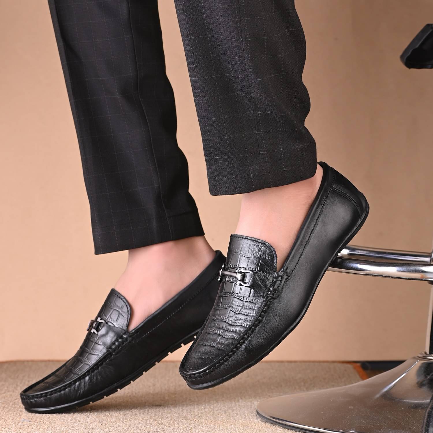     			EL ADOR Black Men's Slip on Shoes