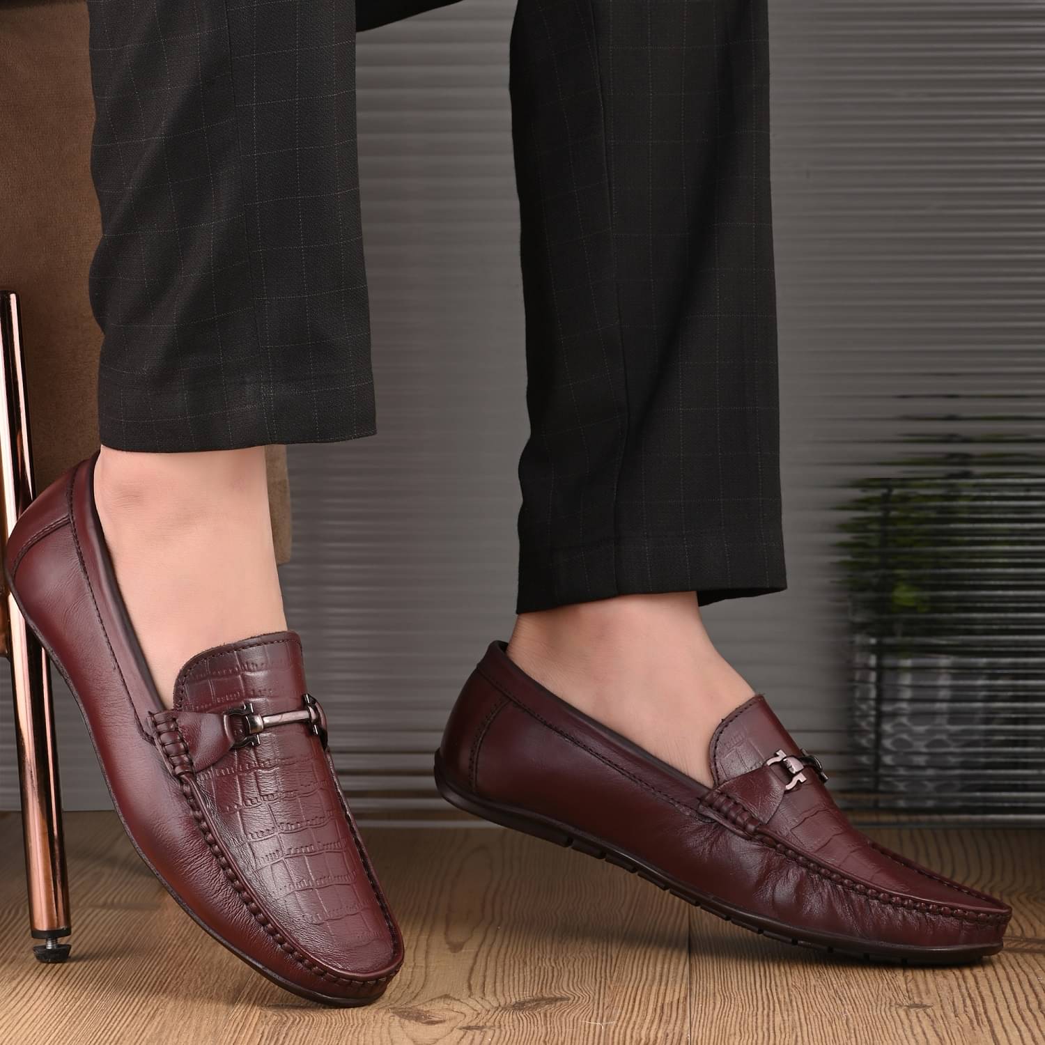     			EL ADOR Brown Men's Slip on Shoes