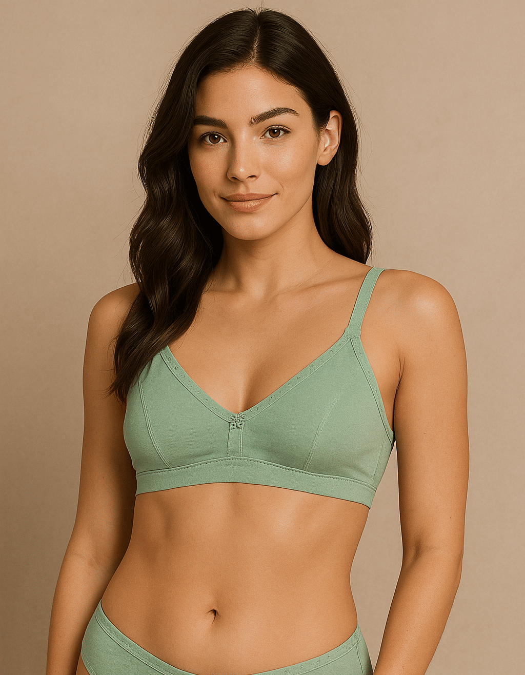 HERBLOURE Pack of 1 Cotton Blend Non Padded T-Shirt Bra For Women ( Green ) HERBLOURE Pack of 1 Cotton Blend Non Padded T-Shirt Bra For Women ( Green )