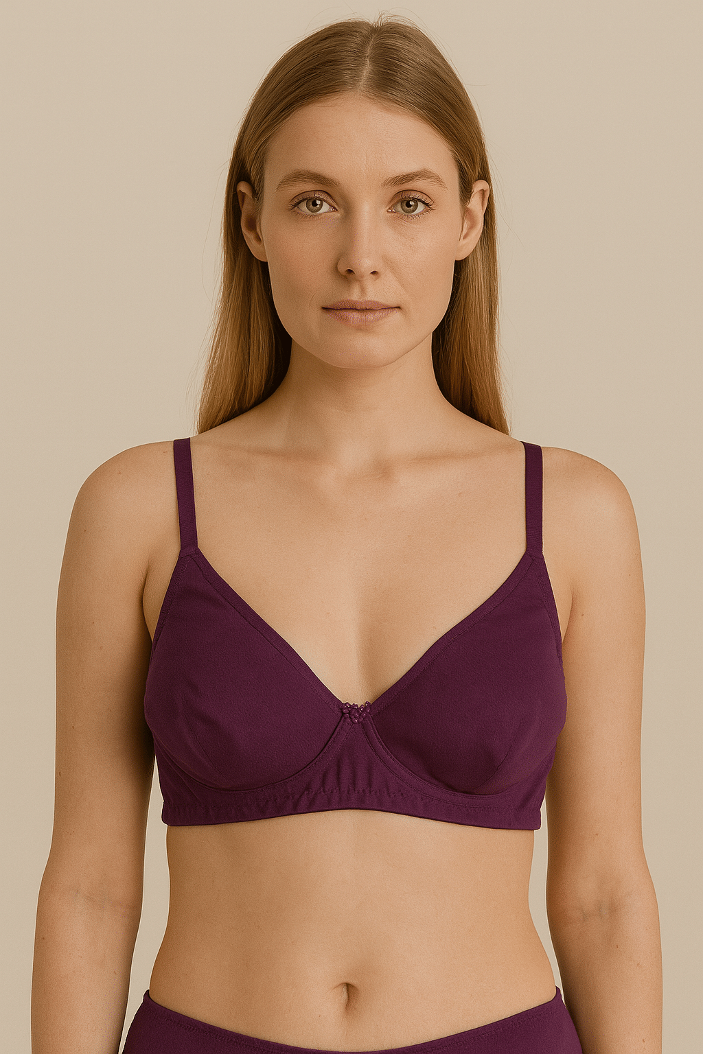     			HERBLOURE Pack of 1 Cotton Blend Non Padded Everyday Bra For Women ( Magenta )