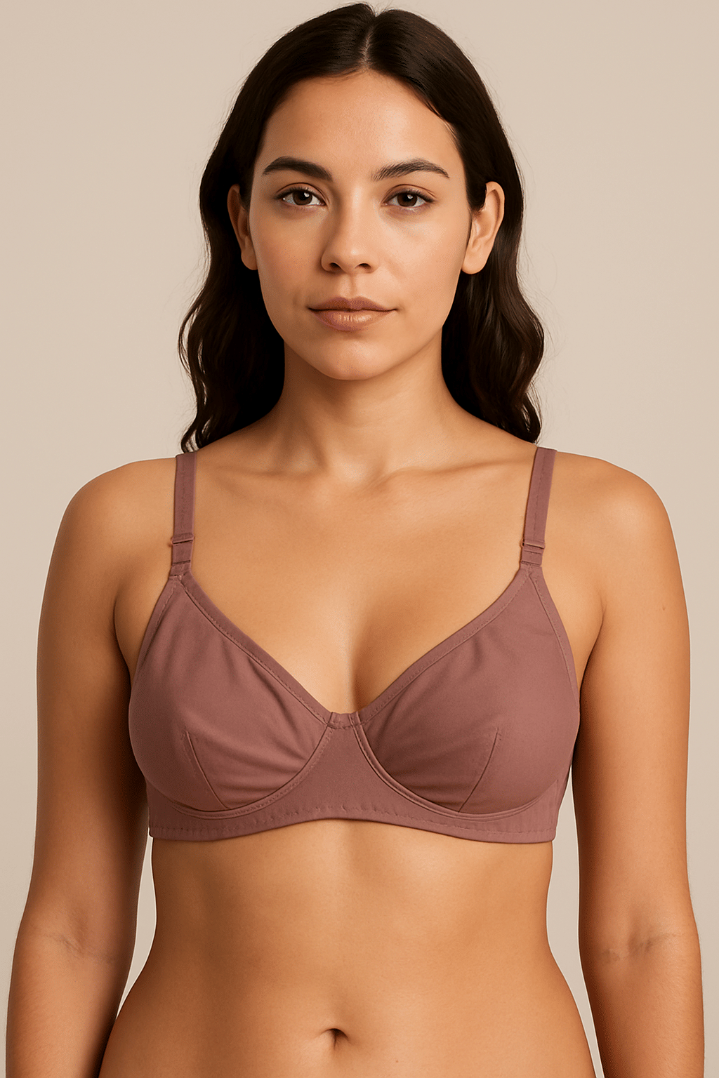     			HERBLOURE Pack of 1 Cotton Blend Non Padded Everyday Bra For Women ( Mauve )