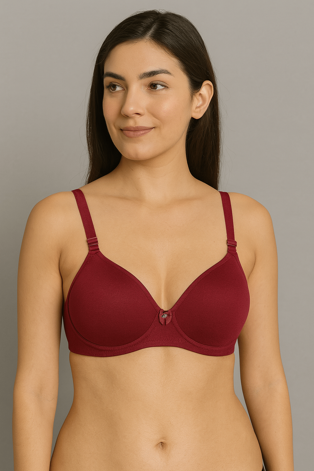 HERBLOURE Pack of 1 Cotton Blend Lightly Padded Push Up Bra For Women ( Maroon ) HERBLOURE Pack of 1 Cotton Blend Lightly Padded Push Up Bra For Women ( Maroon )