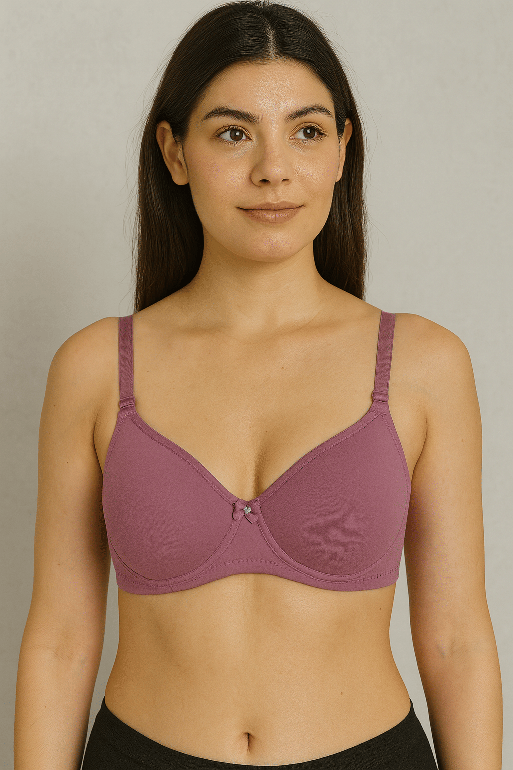 HERBLOURE Pack of 1 Cotton Blend Lightly Padded Push Up Bra For Women ( Purple )
