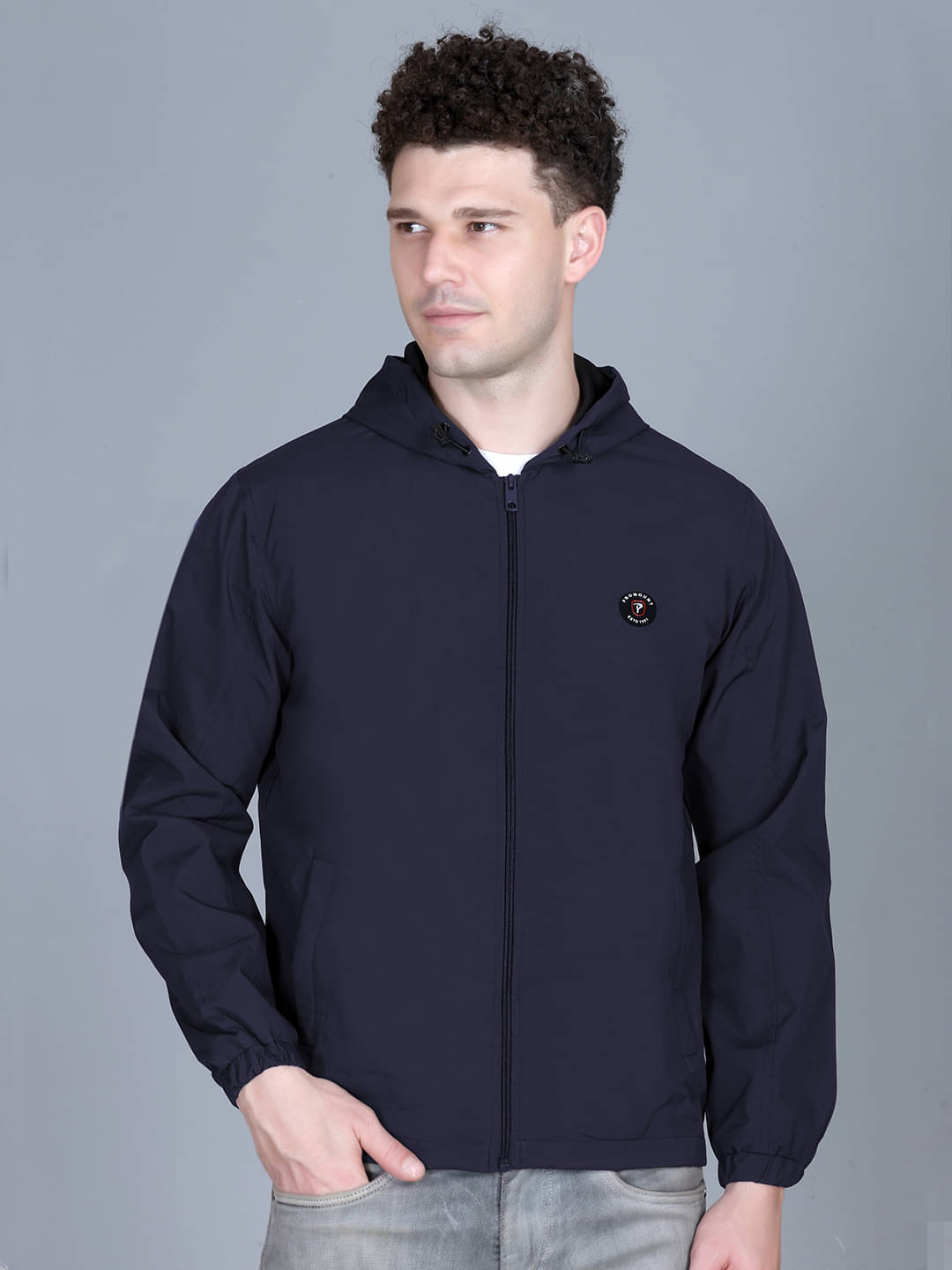 Promount Polyester Men's Casual Jacket - Navy Blue ( Pack of 1 ) Promount Polyester Men's Casual Jacket - Navy Blue ( Pack of 1 )