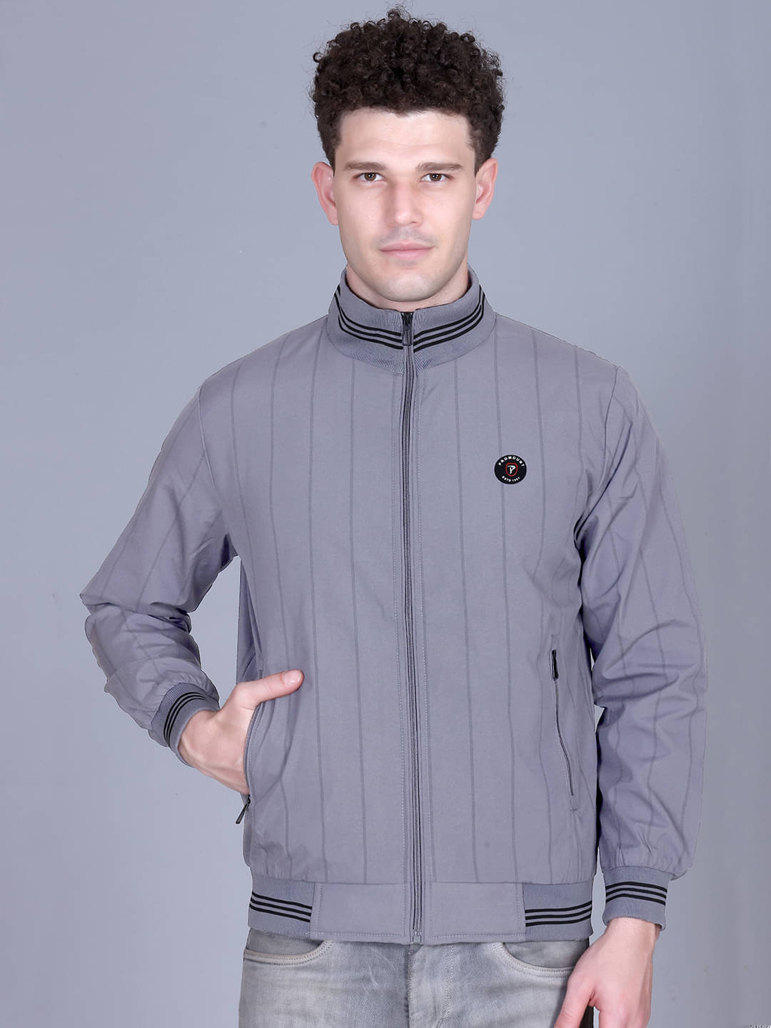 Promount Polyester Men's Casual Jacket - Grey ( Pack of 1 ) Promount Polyester Men's Casual Jacket - Grey ( Pack of 1 )