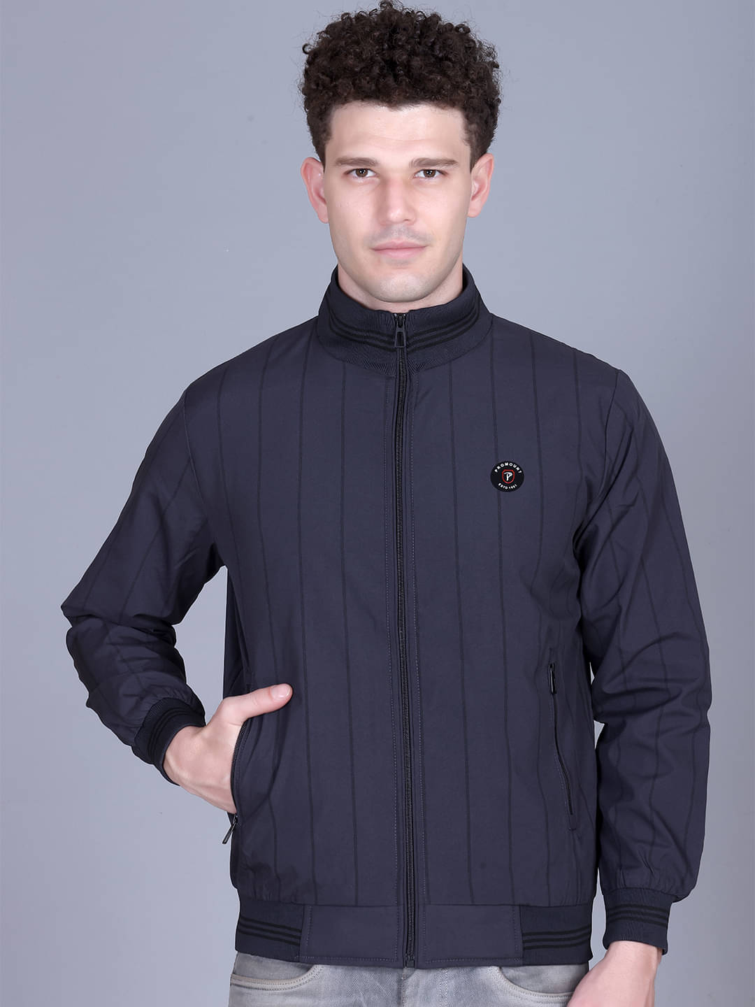     			Promount Polyester Men's Casual Jacket - Navy Blue ( Pack of 1 )