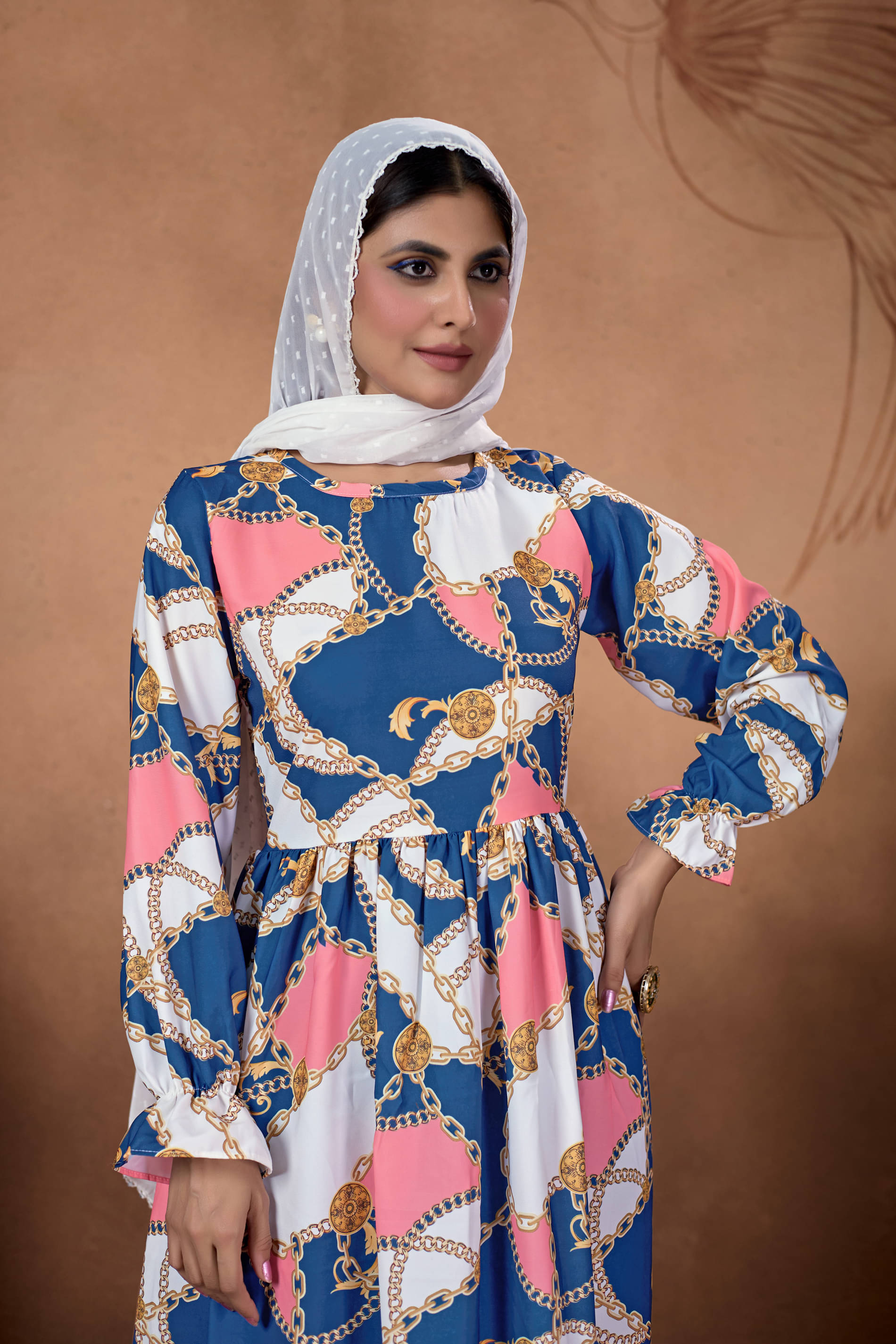     			SARINKU Satin Burqa without Hijab Multicolor ( Pack of 1 )