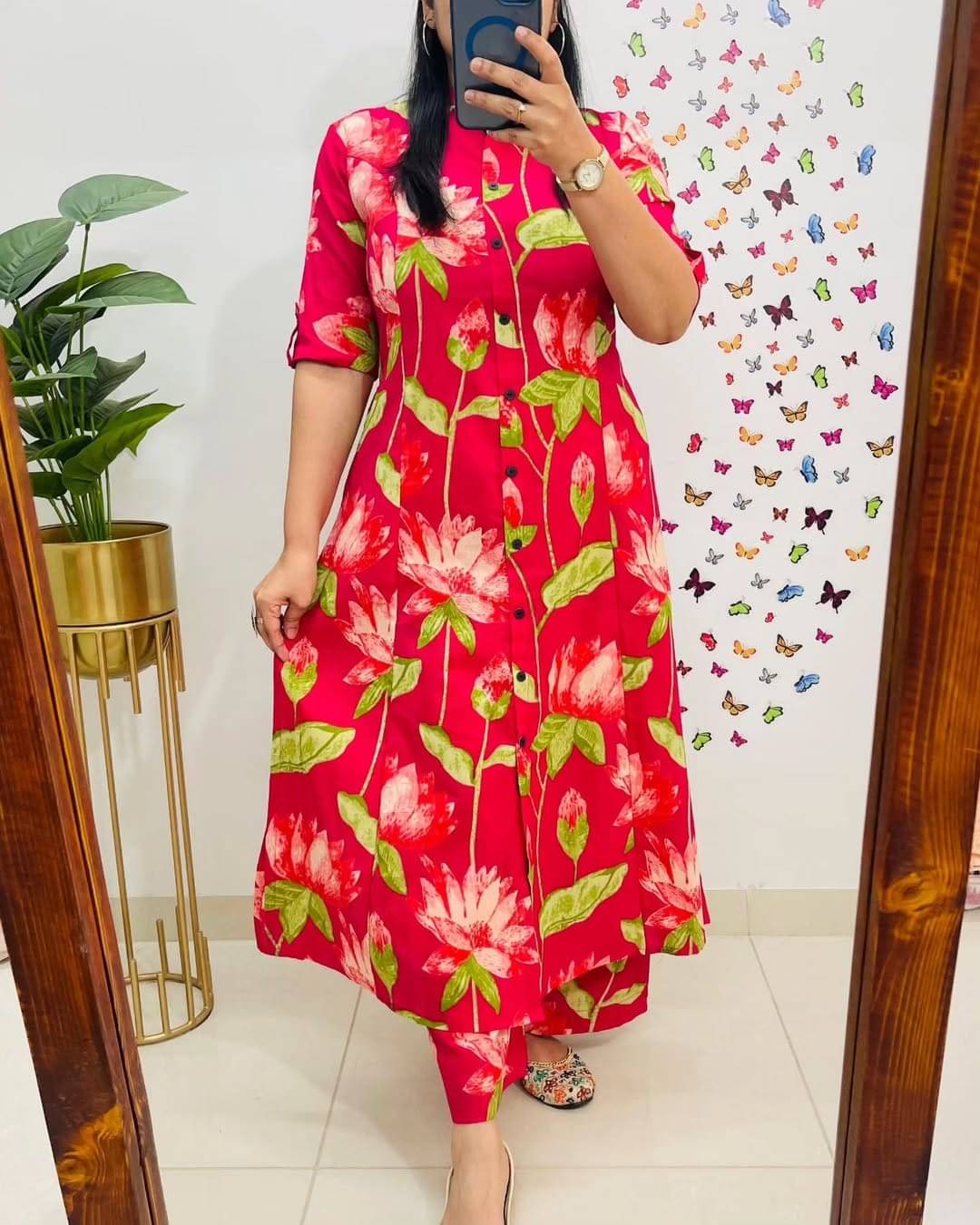 SRF JAIPR Women Cotton Printed Straight Kurti ( Pink ) SRF JAIPR Women Cotton Printed Straight Kurti ( Pink )