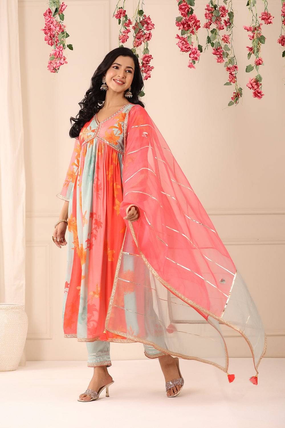     			SRF JAIPR Women Cotton Silk Printed Straight Kurti ( Multicoloured )