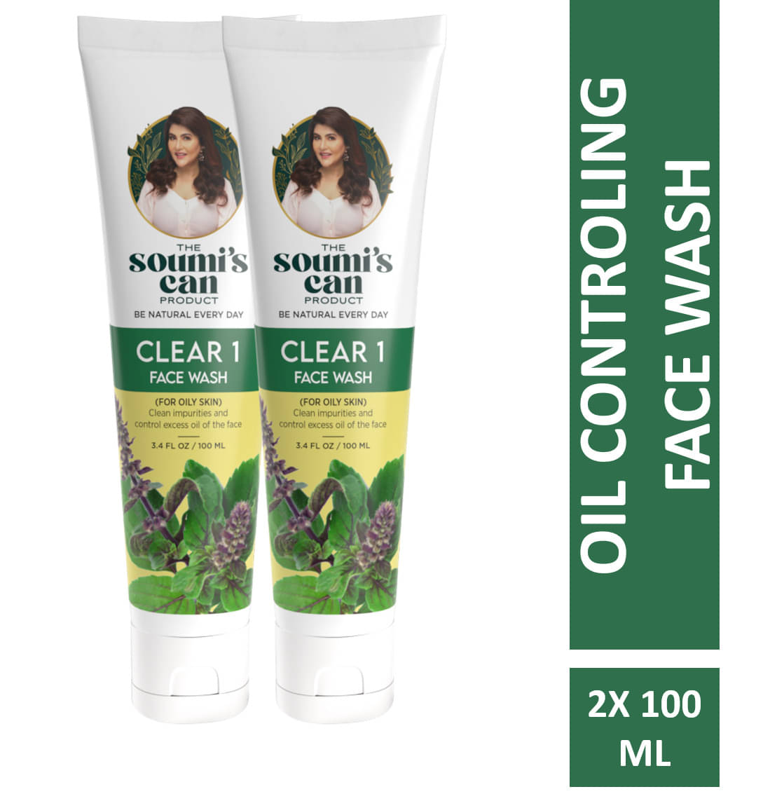     			The Soumi's Can Product Clear 1 Face Wash Deep Cleansing , 100ml (Pack of 2)