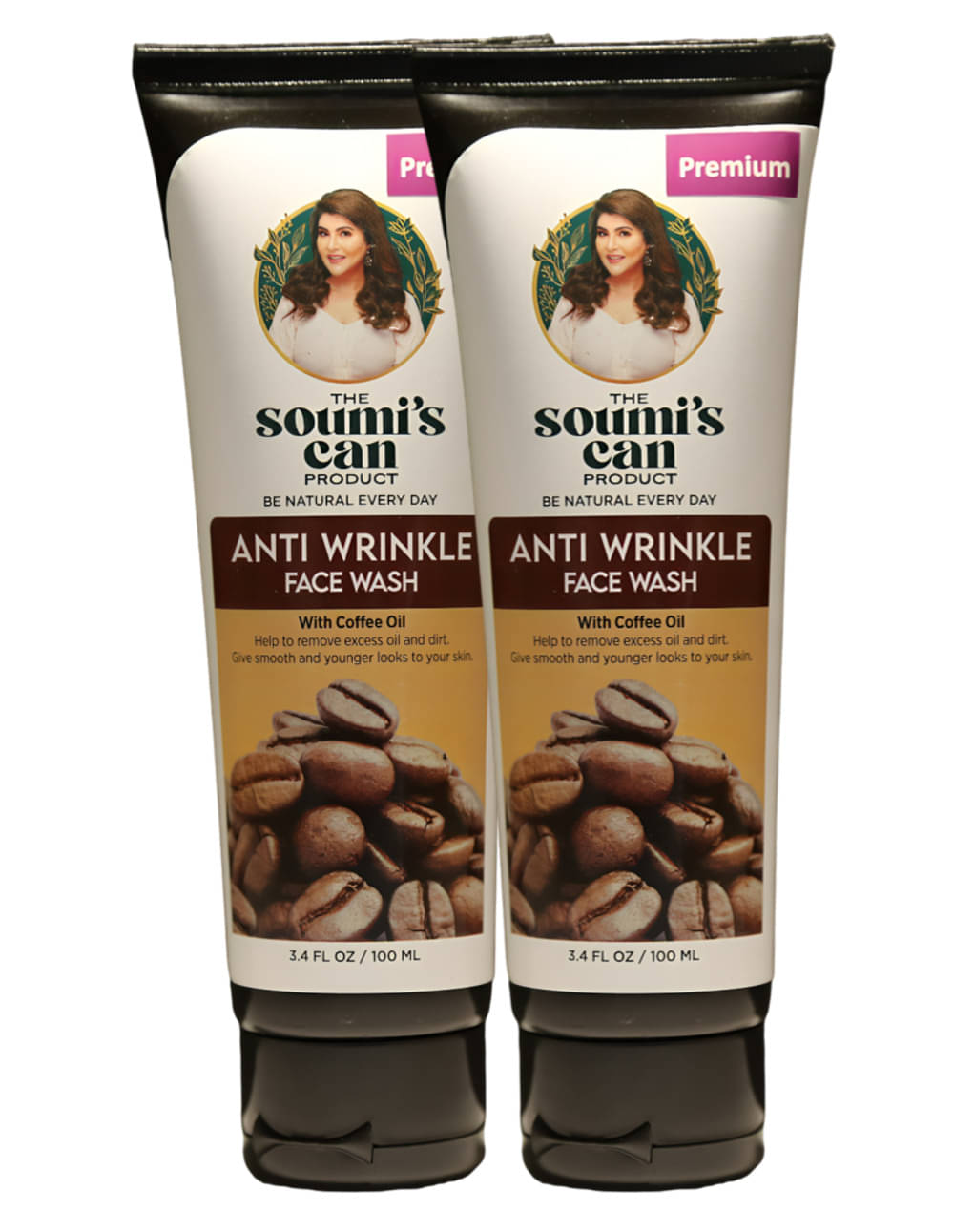     			The Soumi's Can Product Anti Wrinkle Face Wash With Coffee Oil , 100ml (Pack of 2)