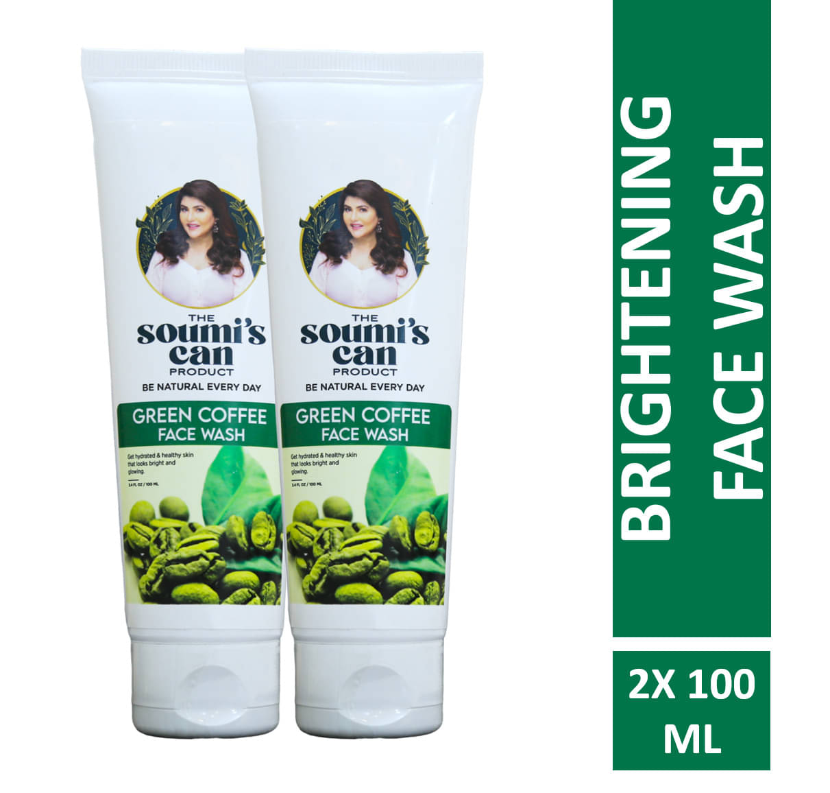     			The Soumi's Can Product Green Coffee Face Wash Deep Cleansing , 100ml (Pack of 2)