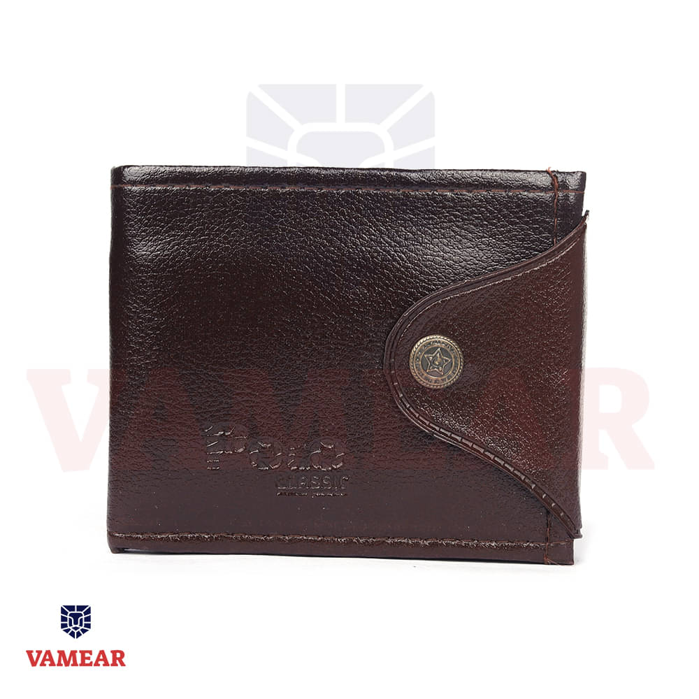     			VAMEAR Faux Leather Solid Men's Two Fold Wallet,Regular Wallet With 4 Slots For Card ( Brown , Pack of 1 )