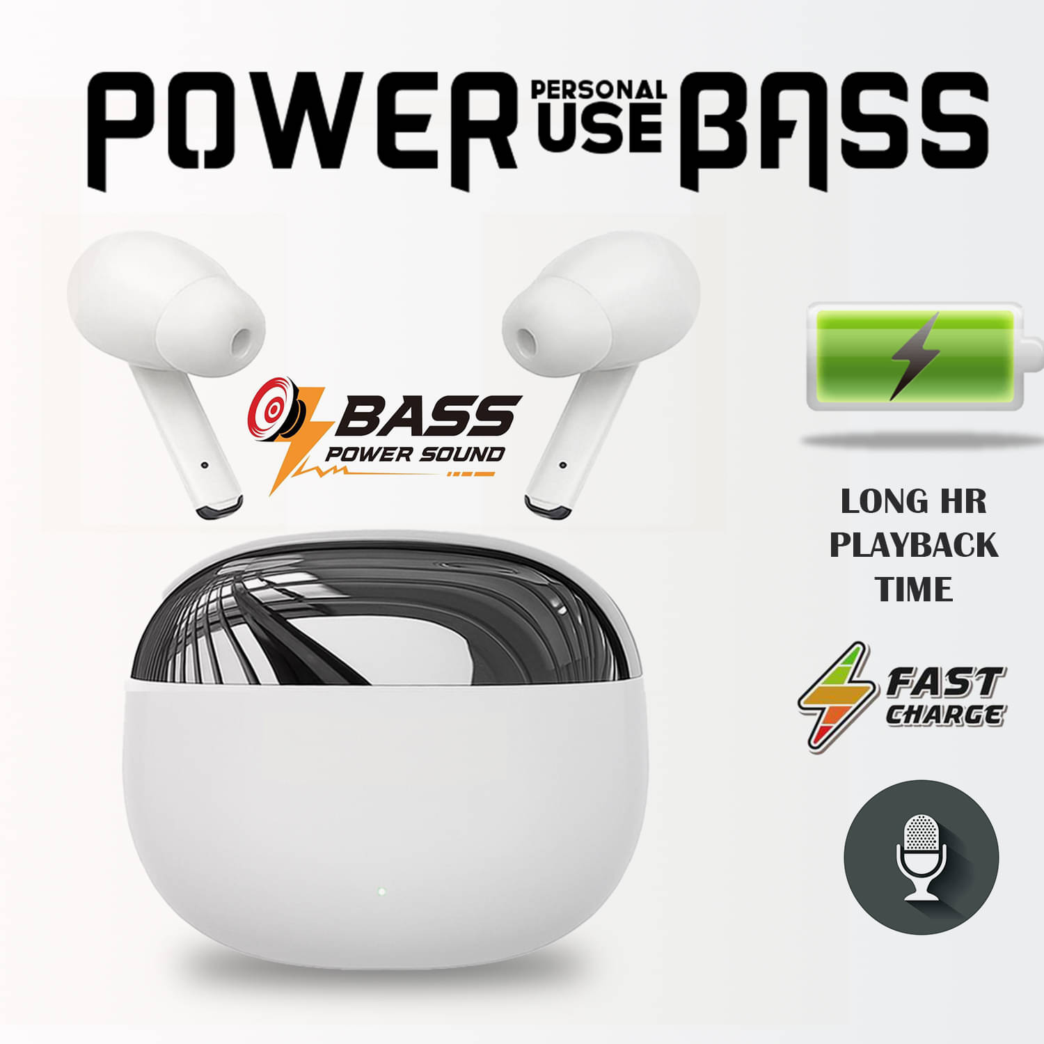     			Wireless Bluetooth Earbuds with , Deep Bass, Touch Controls, Long Battery Life & Charging Case for Calls & Workout