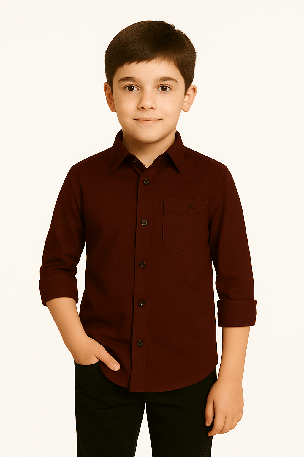ZAKAR Pack of 1 Boys Cotton Blend Full Sleeves Shirt ( Brown ) ZAKAR Pack of 1 Boys Cotton Blend Full Sleeves Shirt ( Brown )