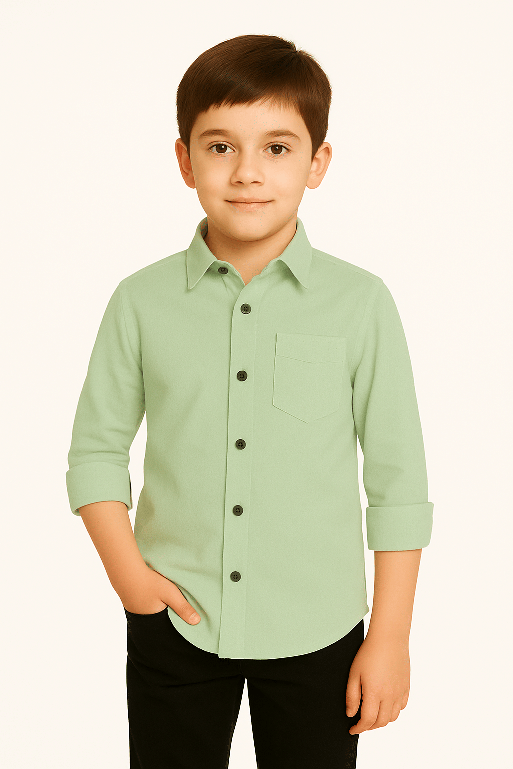     			ZAKAR Pack of 1 Boys Cotton Blend Full Sleeves Shirt ( Pistachio )