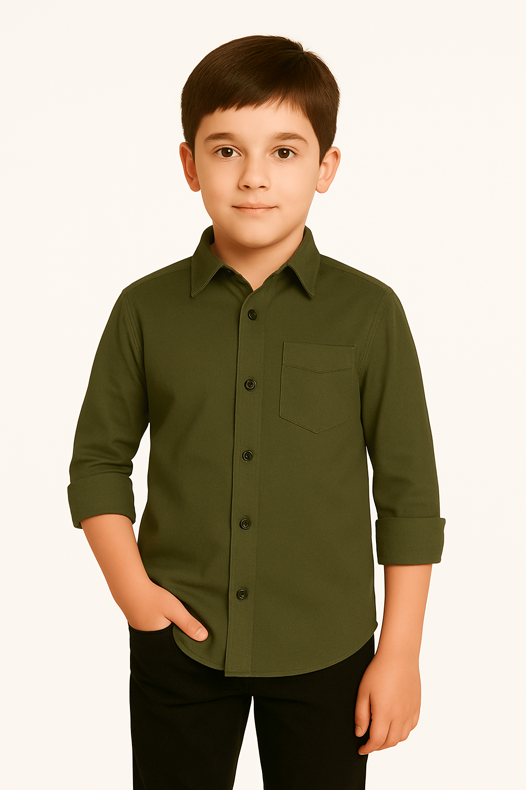     			ZAKAR Pack of 1 Boys Cotton Blend Full Sleeves Shirt ( Green )