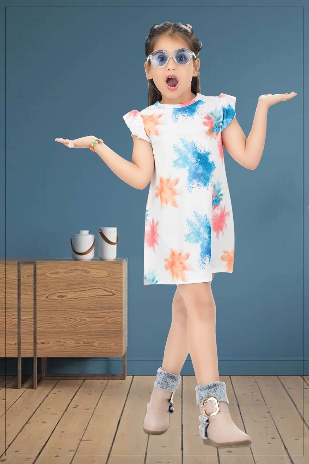     			s muktar garments Cotton Frock For Baby Girls ( Pack of 1 , Multicolor )