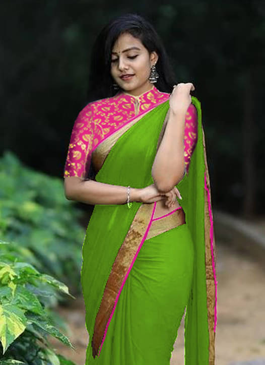 Avenue Creation Georgette Solid Regular Saree With Unstitched Blouse Piece ( Light Green ) Avenue Creation Georgette Solid Regular Saree With Unstitched Blouse Piece ( Light Green )