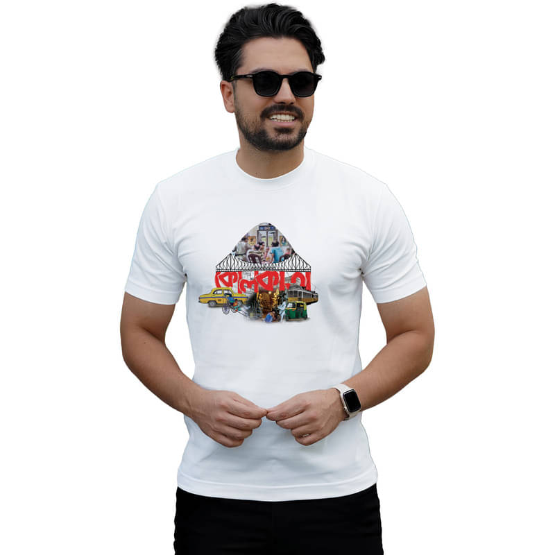 BINAYAK Men Cotton Regular Fit Printed T-Shirt ( White ) BINAYAK Men Cotton Regular Fit Printed T-Shirt ( White )