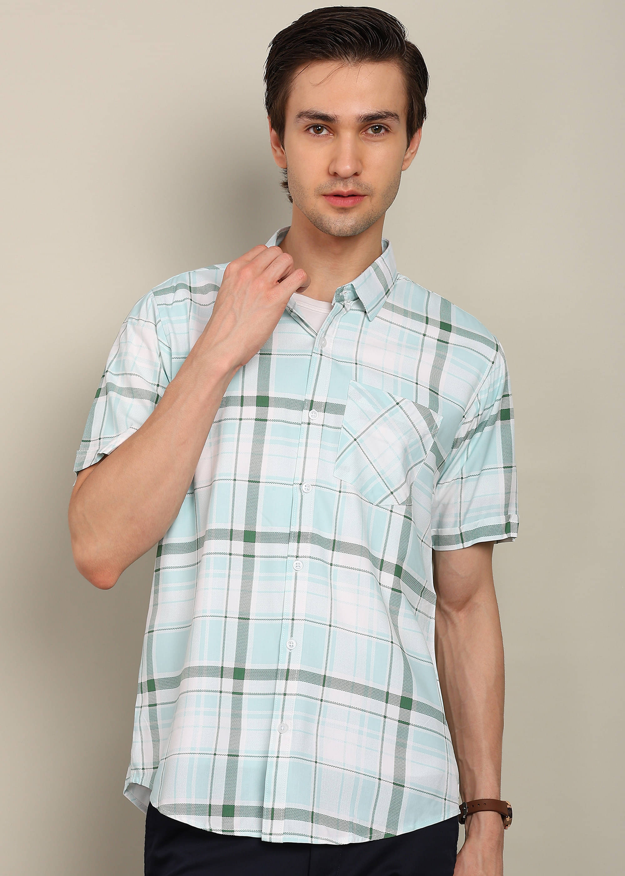 BLYNK Poly Cotton Regular Fit Printed Half Sleeves Men's Casual Shirt - Green ( Pack of 1 ) BLYNK Poly Cotton Regular Fit Printed Half Sleeves Men's Casual Shirt - Green ( Pack of 1 )