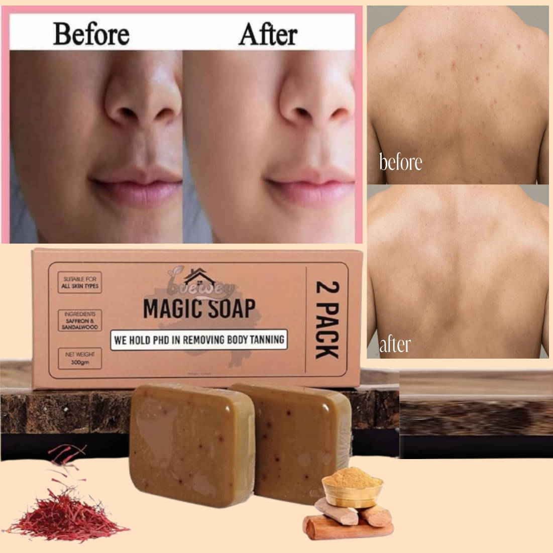 BUEWEY Beauty GHARI Soap Magic And Saffron Bath Soap for All Skin Type ( Pack of 2 ) BUEWEY Beauty GHARI Soap Magic And Saffron Bath Soap for All Skin Type ( Pack of 2 )
