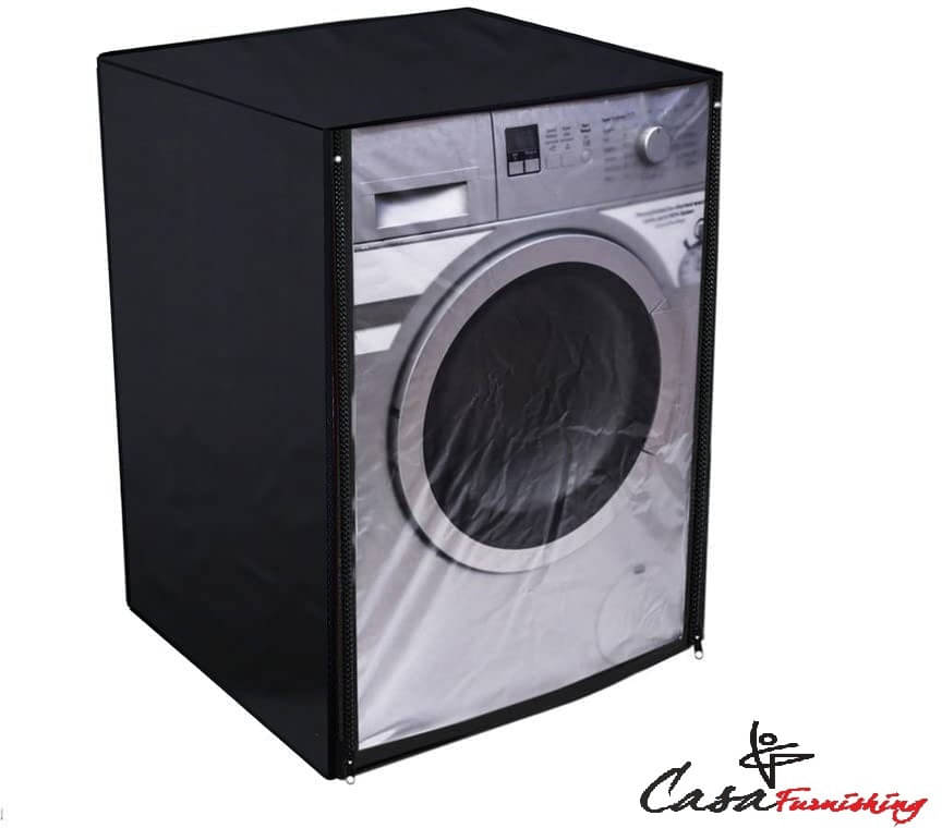 CASA FURNISHING Front Load Washing Machine Cover Compatiable For 7 kg - black CASA FURNISHING Front Load Washing Machine Cover Compatiable For 7 kg - black