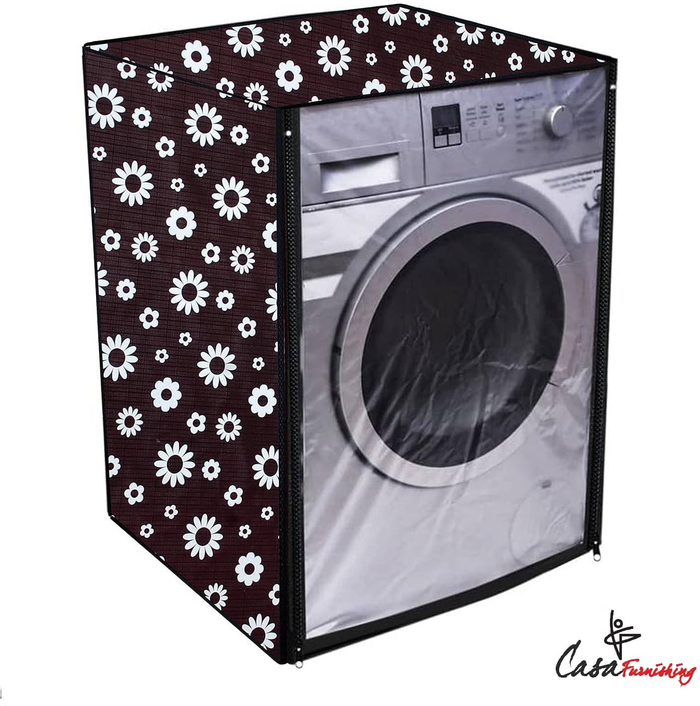     			CASA FURNISHING Front Load Washing Machine Cover Compatiable For 16 kg - BROWN